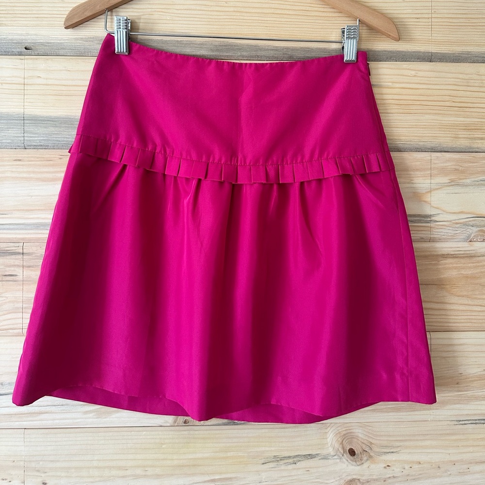 LOFT Vibrant Pink A-Line Skirt satin